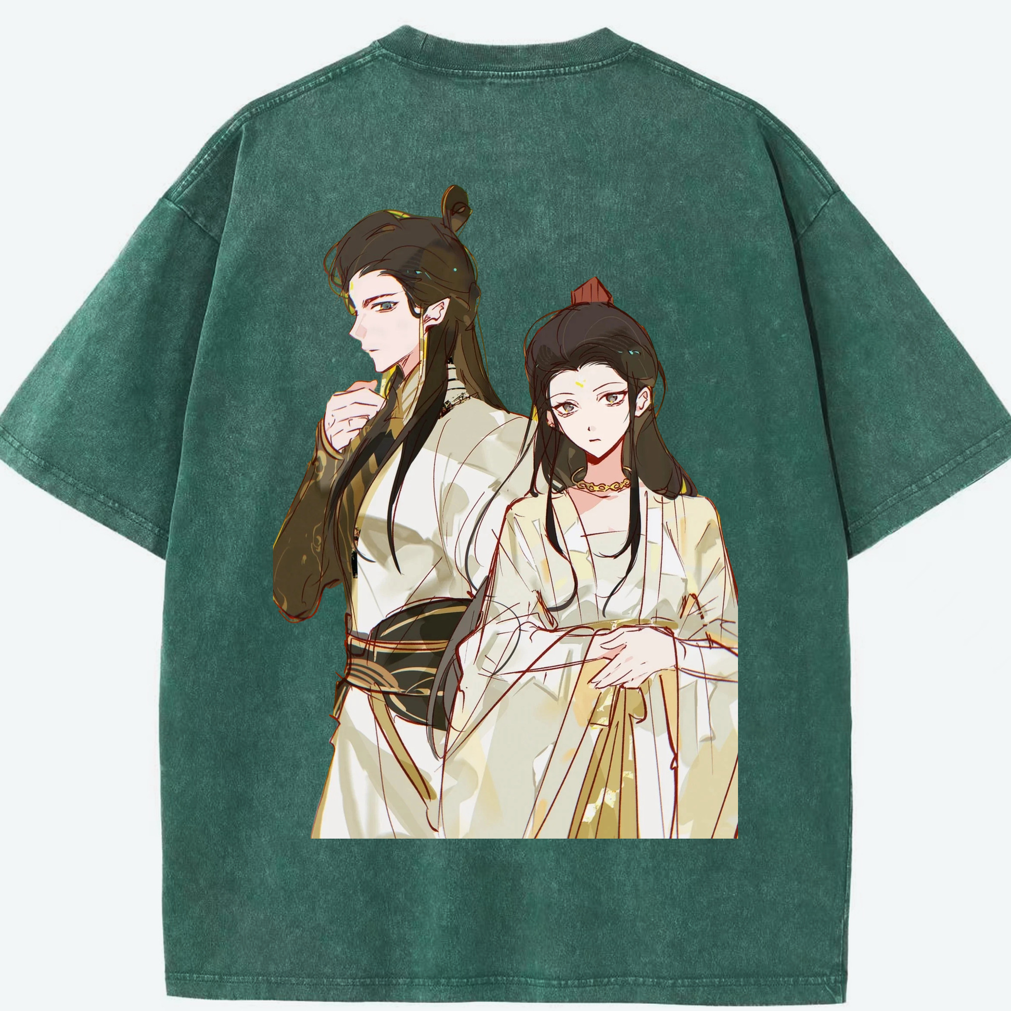 （画像用） Ne Zha 2 ナタ 魔童の大暴れ 綿100% ヴィンテージ風 半袖Tシャツ（背面プリント）